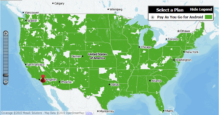 TracFone Verizon BYOP Coverage Map