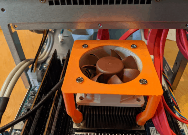 Noctua Fan in 3D Printed CPU Holder for M11SDV