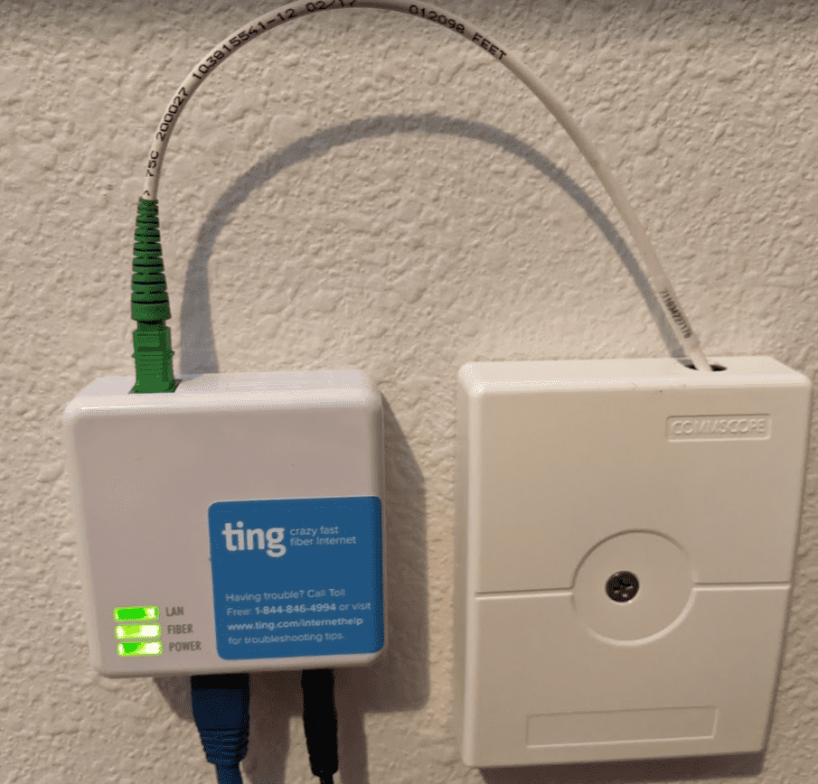Ting fiber to ethernet device