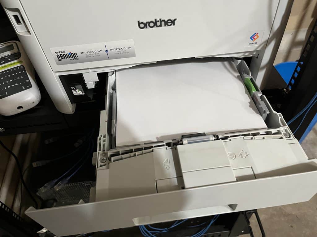 Brother printer paper tray with paper