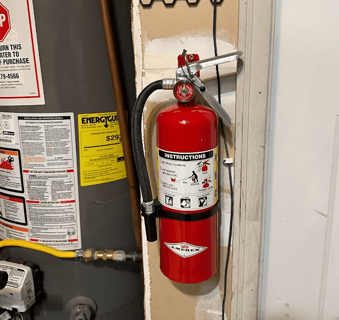ABC Fire Extinguisher in the garage
