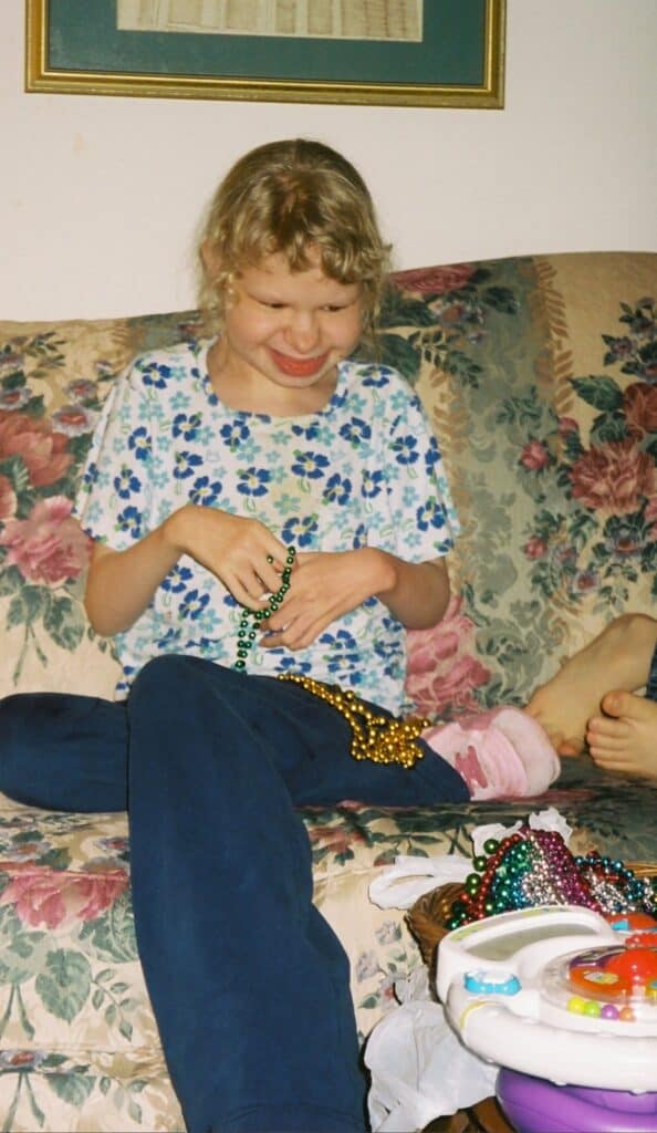 Bethany and Mardi Gras Beads