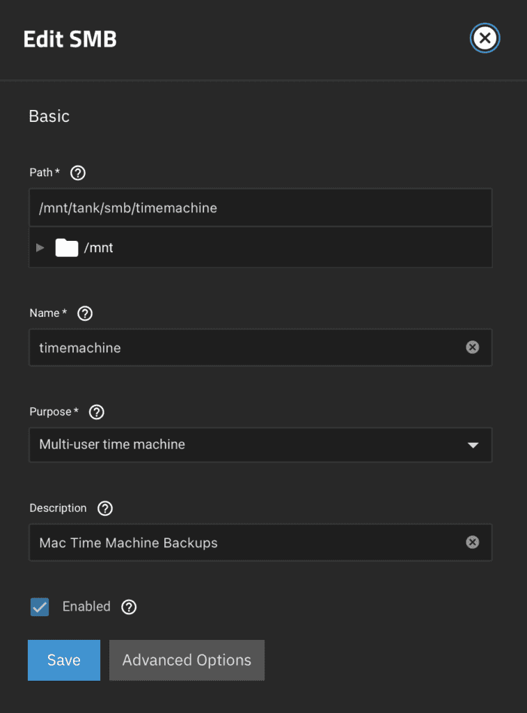 Samba Configuration in TrueNAS