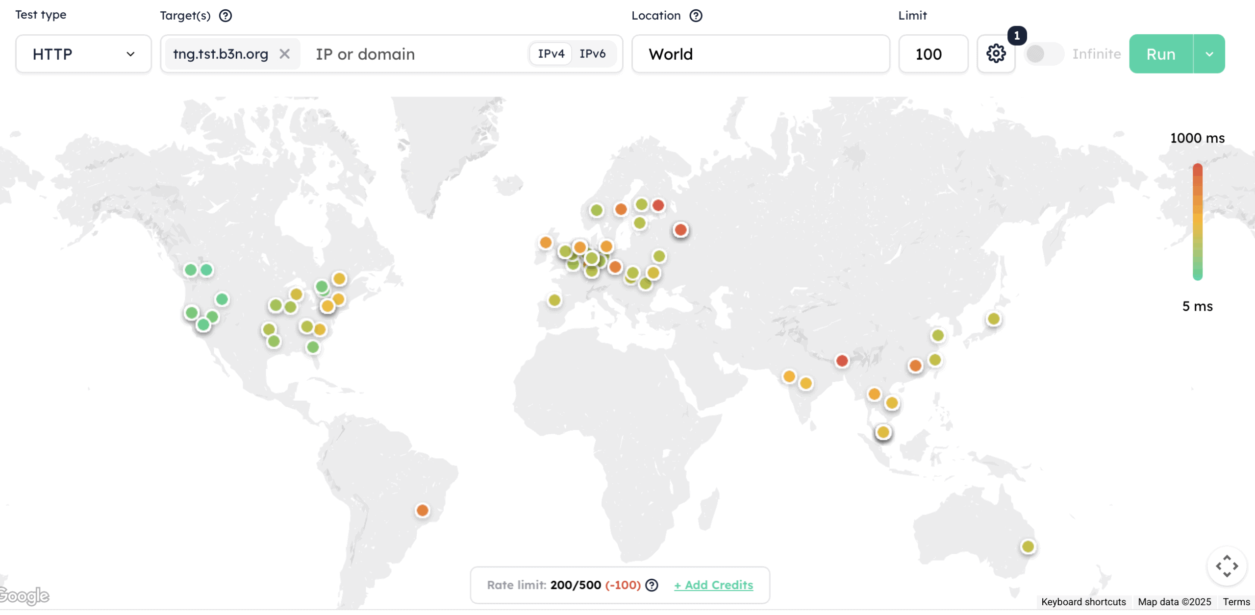 globalping-world-ting Globalping latency test screenshot
